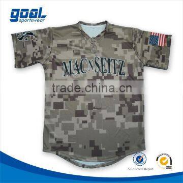 2015 Quick Dry Camo Softball Team Jerseys Baseball Jerseys