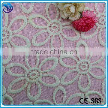 good quality nylon net mesh nylon Cotton fancy rose flower lace fabric embroidery