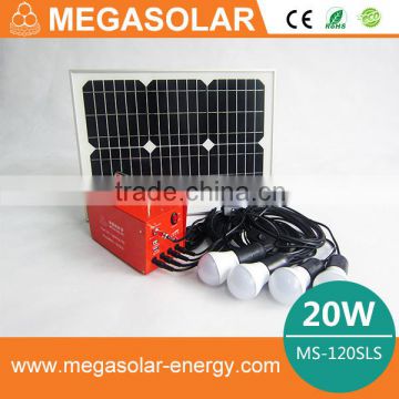 2016 20W solar green lighting systems for home and camping