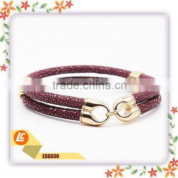 New Fashion Leather Bracelet Jewelry in Real Stingray Fish Leather for Wholesale photo-3