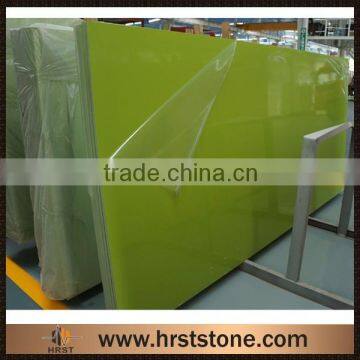 Artificial stone crystal green quartz slab factory sale