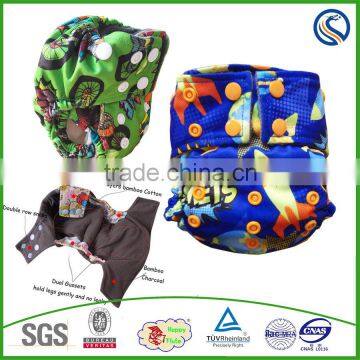 happy flute wholesale reusable cloth diaper absorbent diaper with insert waterproof PU fabric L manufacturer factory