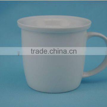 Hot selling white porcelian mug with biscuit holder