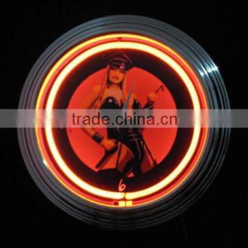 15 inch diameter neon clock