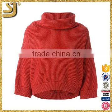 High quality red wool sweater new design for women