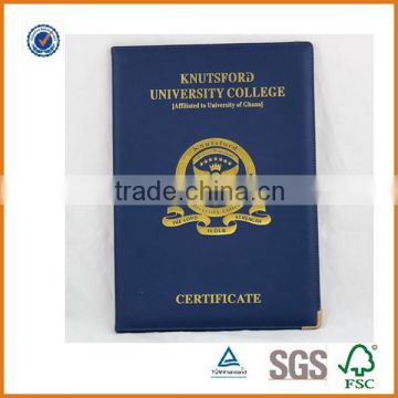 A4 certificate folder/leather certificate holder manufacturer