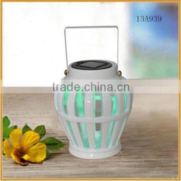 ceramic garden hanging lantern solar led rechargeable lights for crafts