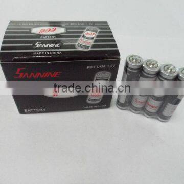 R03P Dry battery 1.5V aaa size zinc carbon cell um3