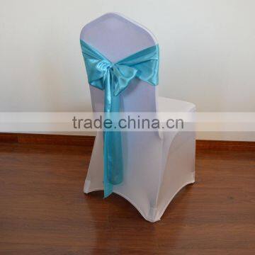 Blue cheap satin sashes for chair covers