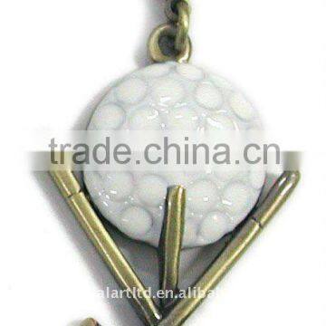 metal hockey ball charms/pendants