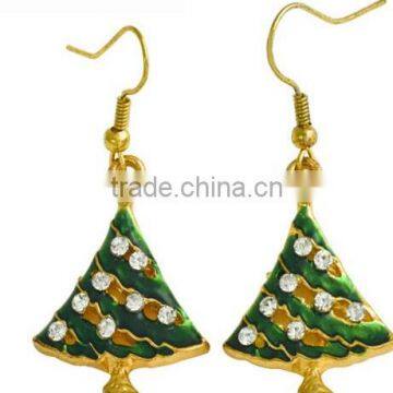 Charm Buddy Gold Plated Christmas Tree Earrings