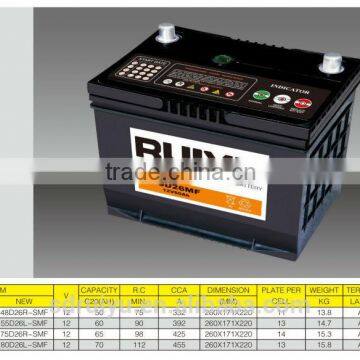 N50SMF 12V50AH lead acid battery be used on engine automobiles