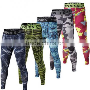 Custome Moisture wicking tights sublimated mens gym pants