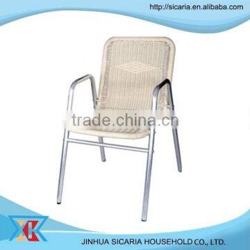 modern aluminium tube wicker beach chair