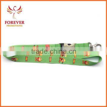 1.5*90cm Apple Green Printing Polyester Neck Lanyard