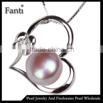 Fine jewelry sterling silver 925 heart pearl pendant mounting jewelry