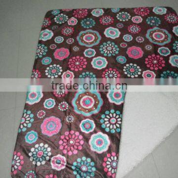 2013 100%polyester Printed Coral Fleece and Sherpa Fleece Blanket photo-2