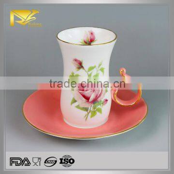 tableware ceramic kawa cup, turkish tea cup with saucer