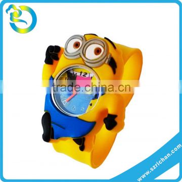 Promotional customized Shape Quartz Watch 3D logo silicone slap watch