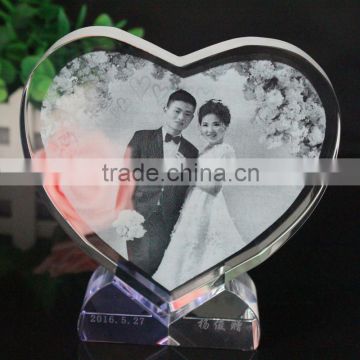 2016 new design wholesale romantic crystal wedding heart gift