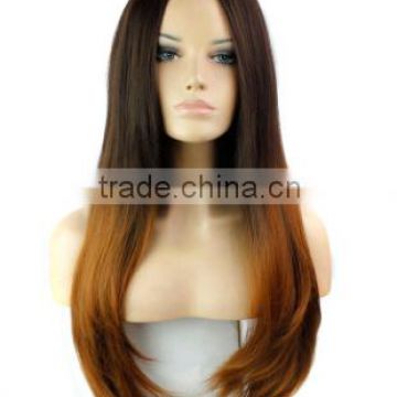 cheap synthetic Hair wigs two-tone Fashion ombre wigs celebrity wig for women