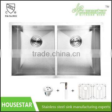 Modern Kitchen Design Undermount handmade stainless steel double bowl kitchen sink with cUPC Certification