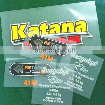 Label heat transfer printing press on clothing at back neck.
