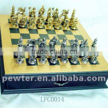 Antique soldier metal chess