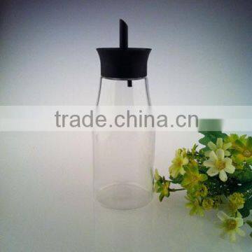 Borosilicate glass water bottle handmade blown with screw