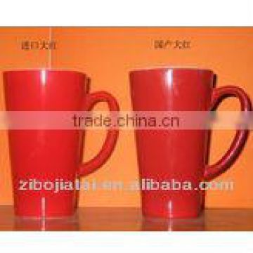 Red Glazed Ceramic V Shape Mug