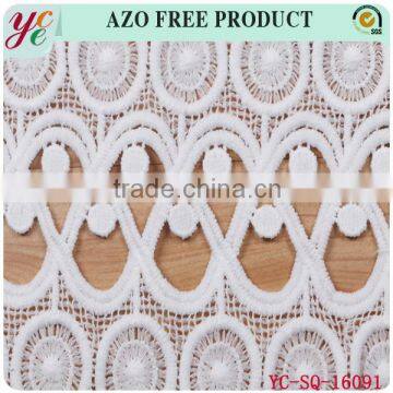 Elegant Style With White Pattern Indian Lace Embroidery Fabric for Weeding Dress photo-2