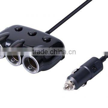 Car Charger Mount 2 Cigarette Lighter Socket Stand Dual USB Charging Cup Holder