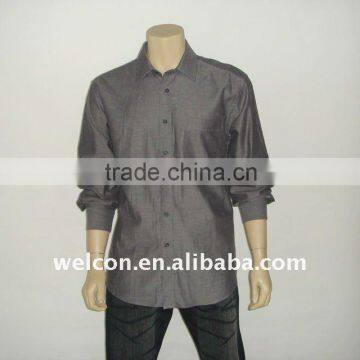 100% cotton urban casual long sleeve solid Chinese factory shirt