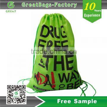 Lime Green Drawstring Backpack