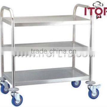 Stainless Steel Round Tube 3-tier Trolley photo-2