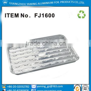 DISPOSABLE BBQ food tray aluminium foil grill tray