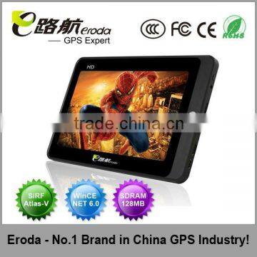 OEM 6 inch POTABLE Car GPS Navigation support multimedia,with SiRF Atlas-V, Fm WinCE6.0 4GB,TF slot,Built-in antenna