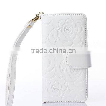 Lady Favorite Handheld Stand Fashion Rose Leather Phone Cover for Iphone 6/ 6 Plus With Lanyard photo-4