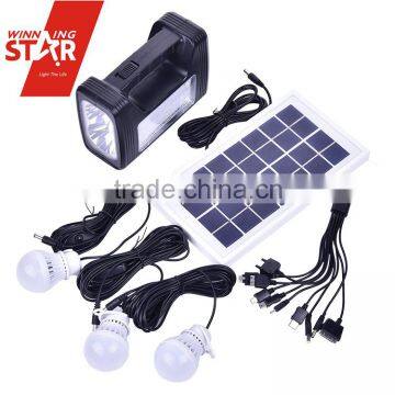 2016 New Portable Solar Lantern Solar Light Lantern Kit With Mobile Phone Charger Solar Panel , 6AH Battery 3W LED Light