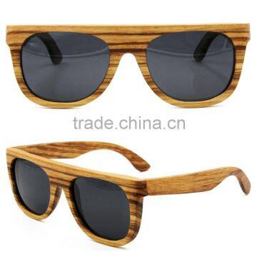 Natrual Zebrabo Wood Frame Polarized Unisex Custom Wood Sunglasses photo-3