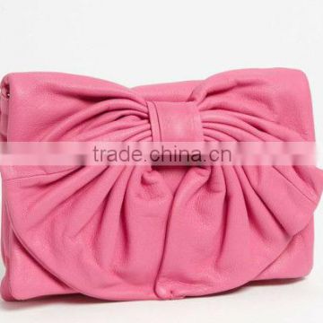 stylish designer pu leather Red bow clutch bag