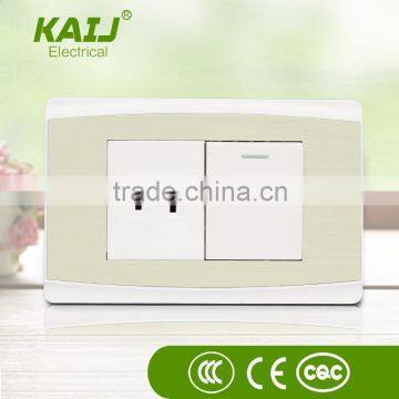 Wall Mount Power Electrical 1 Gang 2 Pin Multi Lighting Switch Socket Outlet and Plug With Lighting Indicator photo-3