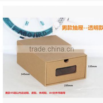 Creative women shoe paper box with pp clear window for boots