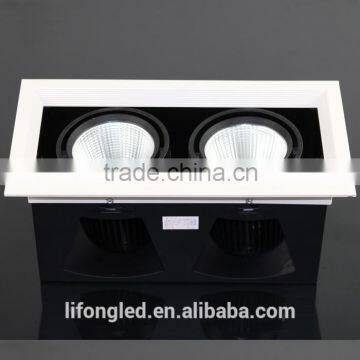 Dual Head 2x9w Square COB LED Ceiling Light 18w LED Grille Downlight photo-2
