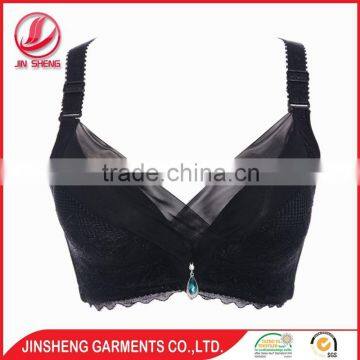 Adjustable high quality ladies underwear deep V-shape ladies bra waith high grade
