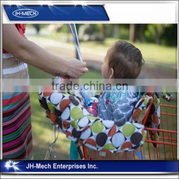 Polyester shopping cart cover with mobile phone pocket and teether