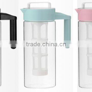 Elemental Kitchen trade assurance unique design brewing filter core pink color glass cold brew coffee maker pitcher