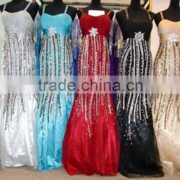 new arrival dress sequins evening dress beaded evening dresses braces skirt beautiful ball gowns 6675