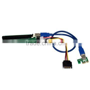 USB 3.0 PCI-E Express 1x to16x Extender Riser Board Card Adapter SATA Cable