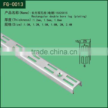 Galvanized double holes support / slotted wall channel
